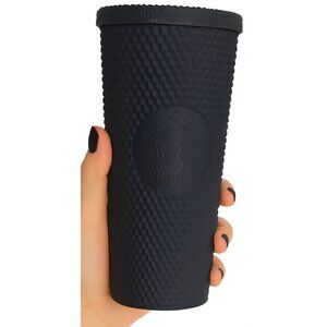 24 oz Starbucks Coffee 2019 Matte Black Studded Travel Tumbler Venti Cold CUP